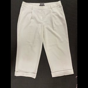 White wide leg capris dress pants